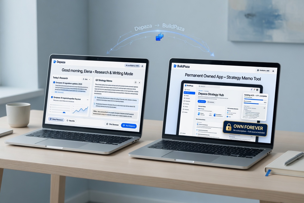 Depaza for daily AI plus BuildPaza for permanent owned apps — one European sovereign platform